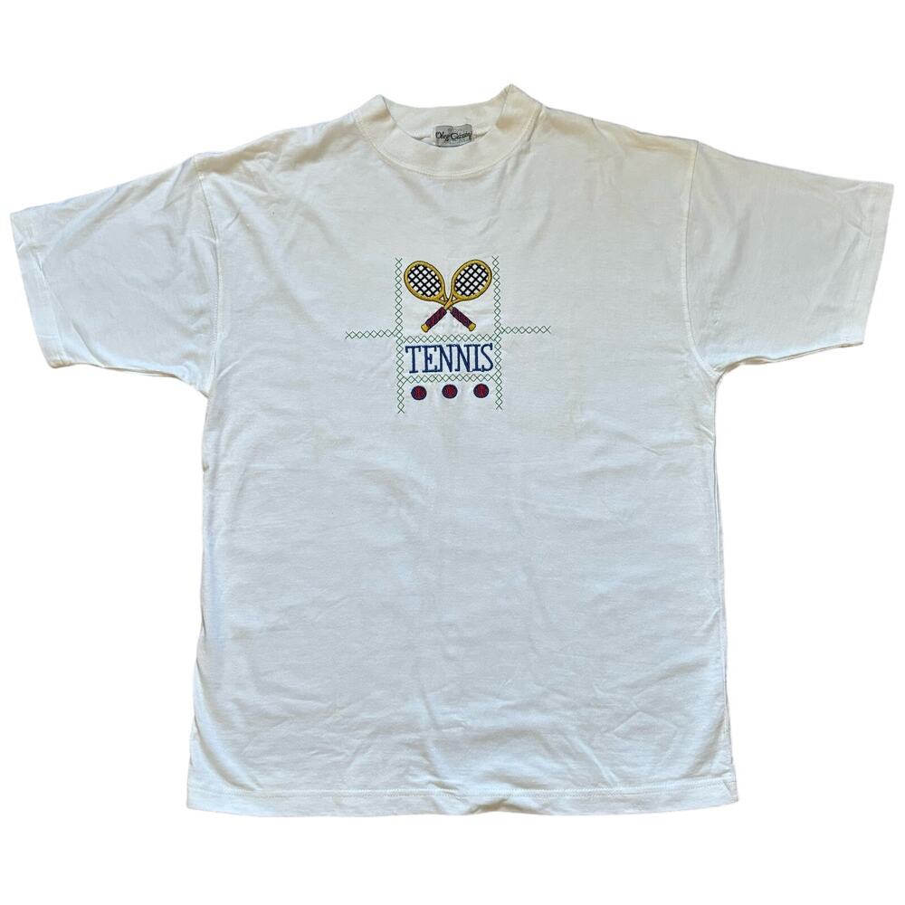 Vintage Oleg Cassini White Tennis Shirt